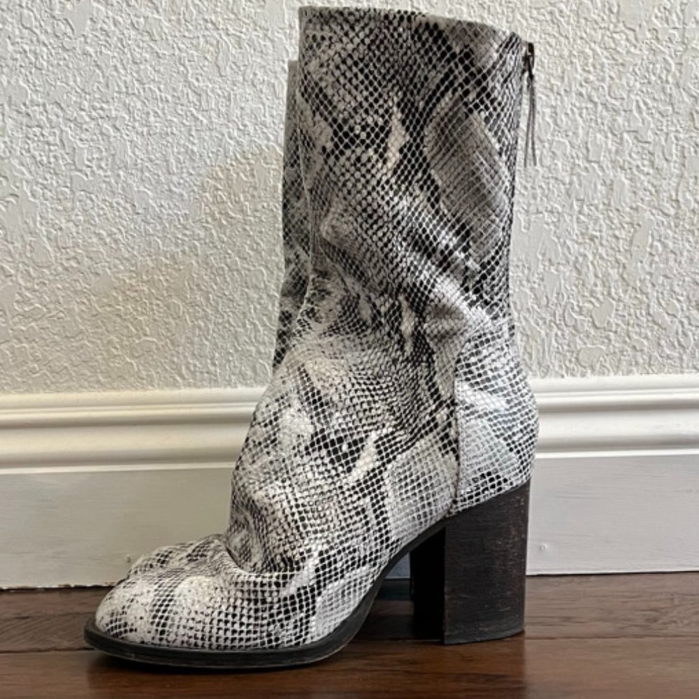 Free People Snakeskin Print Boots